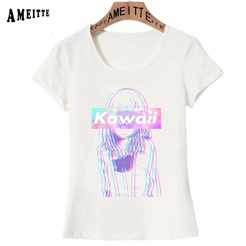 Kawaii Box Girl Anime Print T Shirt Summer Fashion Women T Shirt Cute Girl Casual Tops Simple Style Tees Cartoon Short Sleeve T Shirts Aliexpress