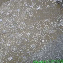 130 см Широкий органза компьютер жесткий вышитые формальное платье свадебное платье ужин праздничная одежда кружевная ткань