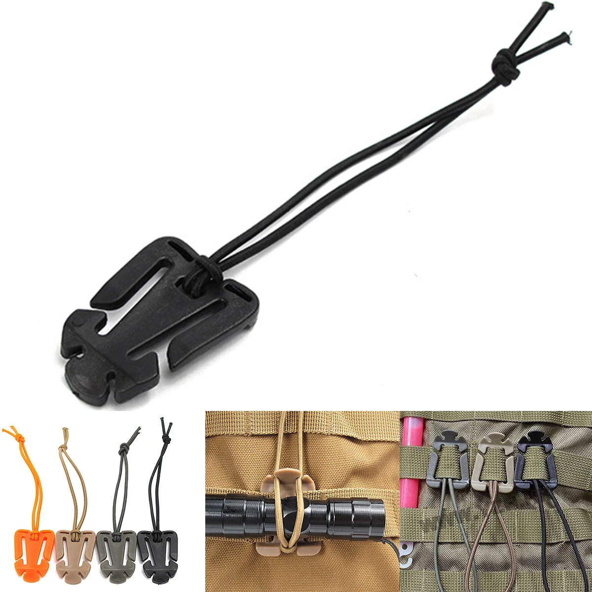 

Outdoor 10Pc Tactical Molle Strap EDC Backpack Bag Webbing Carabiner Buckle Clip Climb Carabiner Belt Backpack Hanger Camp
