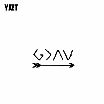 

YJZT 12.7CM*5.6CM Arrow God Jesus Vinyl Car Motorcycle Sticker Decals Black/Silver C13-000126