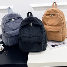 Новинка, женские рюкзаки, вельветовые школьные сумки для девочек-подростков, маленькие однотонные сумки для путешествий в консервативном стиле, рюкзаки для ноутбука, женские