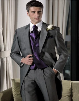 

Costume Homme Tailcoat Groom Tuxedos New Best Man Groomsmen Men Wedding Suits Pesked Lapel Performance Suit (jacket+pants+vest)