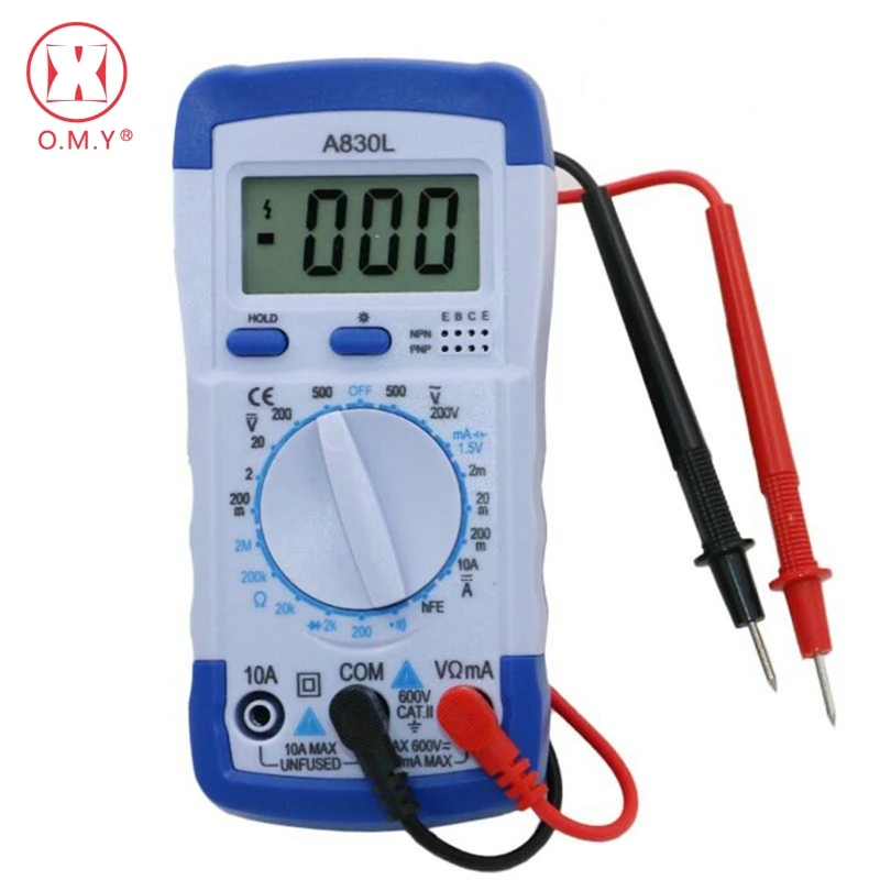 

OMY Professional Digital Multimeter Electric Handheld Ammeter Voltmeter Resistance Capacitance hFE Tester