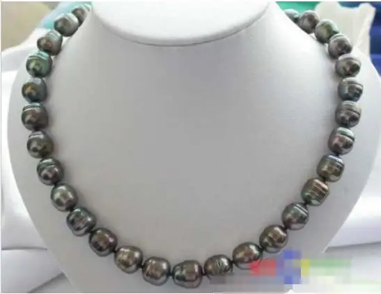 

Hot sale new Style >>>>> 17" 15MM BLACK RICE FRESHWATER CULTURED PEARL NECKLACE