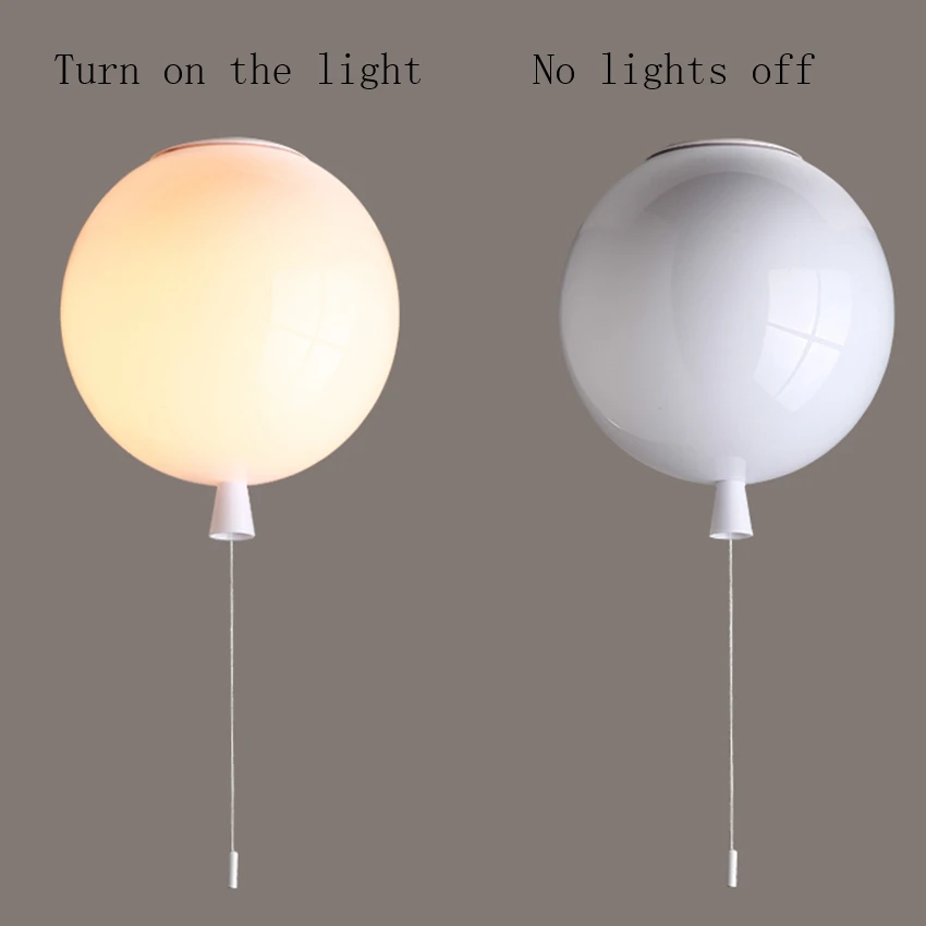Современный цветной светодиодный потолочный светильник с воздушным шаром, светодиодный потолочный светильник для детской спальни, гостиной, потолочные светильники, Кухонные светильники - Цвет корпуса: White