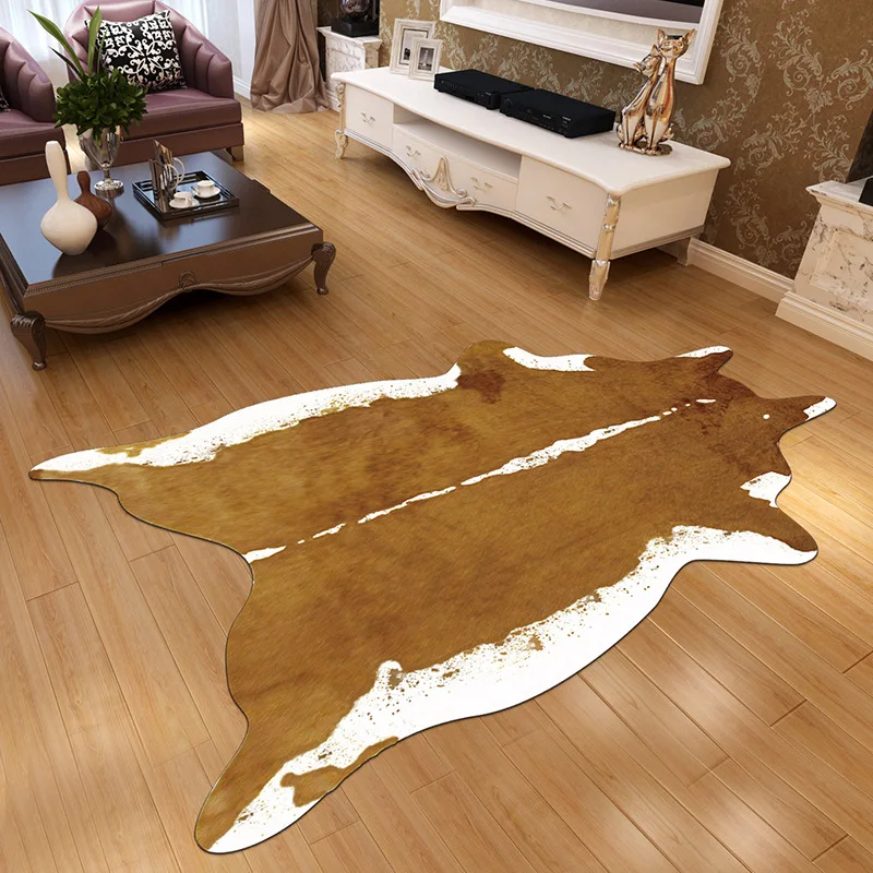 3D Зебра Корова с леопардовым принтом ковер для гостиной мягкая искусственная кожа мех области ковры и ковры спальня Нескользящие коврики - Цвет: WN49-07