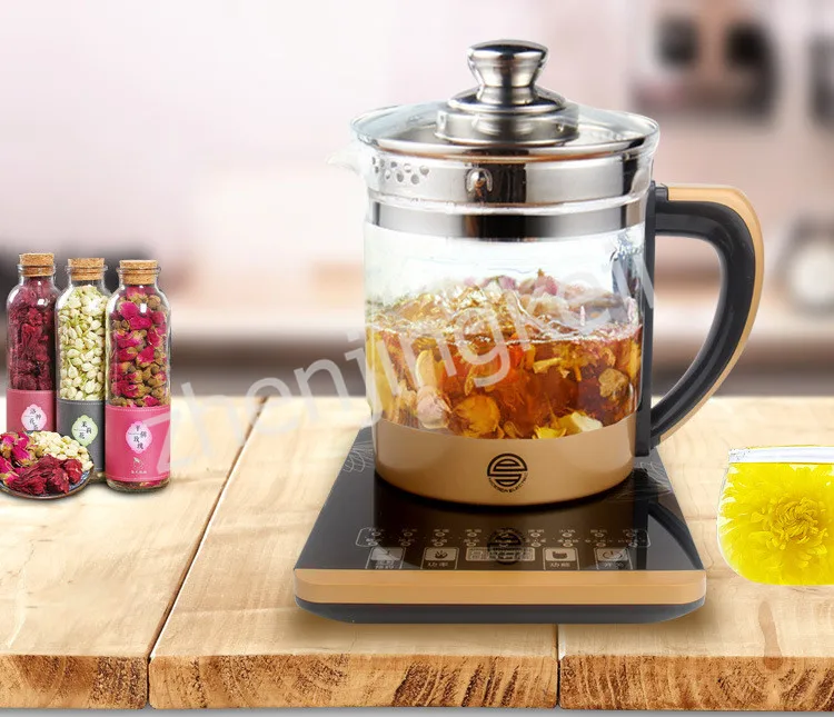Полностью автоматический Электрический чайник из утолщенного стекла, оздоровительный горшок Haptic Smart, 1.8L, высокая емкость, температурный дисплей, повара