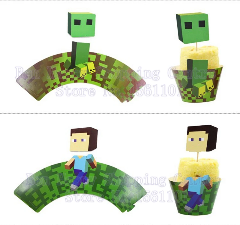 Najnowszy 48 Zestawówpartia 8 Kolory Minecraft Creeper Steve Party