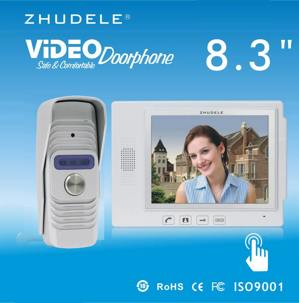 ZHUDELE высокое качество 8 3 &quotдисплей проводной видео телефон двери сенсорный ключ