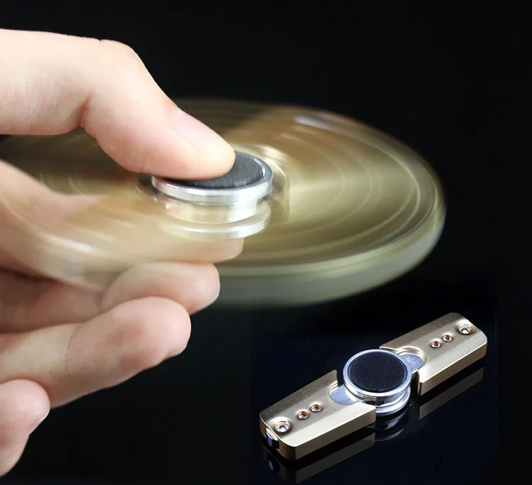 

EDC Two Leaves Decompression Titanium Alloy Hand Spinner For Autism And ADHD Rotation Time Long Anti Stress Finger Spinner