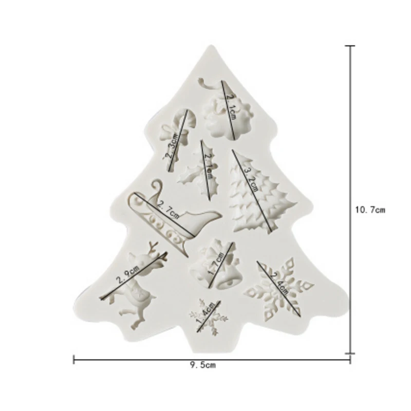 Рождественская тема Рождественские Элементы силиконовая форма помадка Плесень инструмент для украшения торта шоколада, форма для мастики, сахарного ремесла, кухонный гаджет - Цвет: 0394