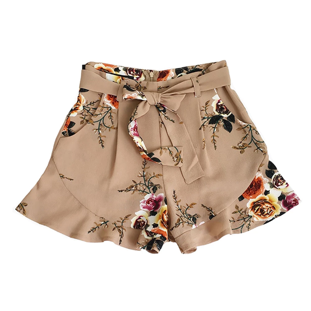 

Women's Casual Elastic Waist Striped Summer Beach Shorts with Pockets Suitable for Beach Pool Daily Wear