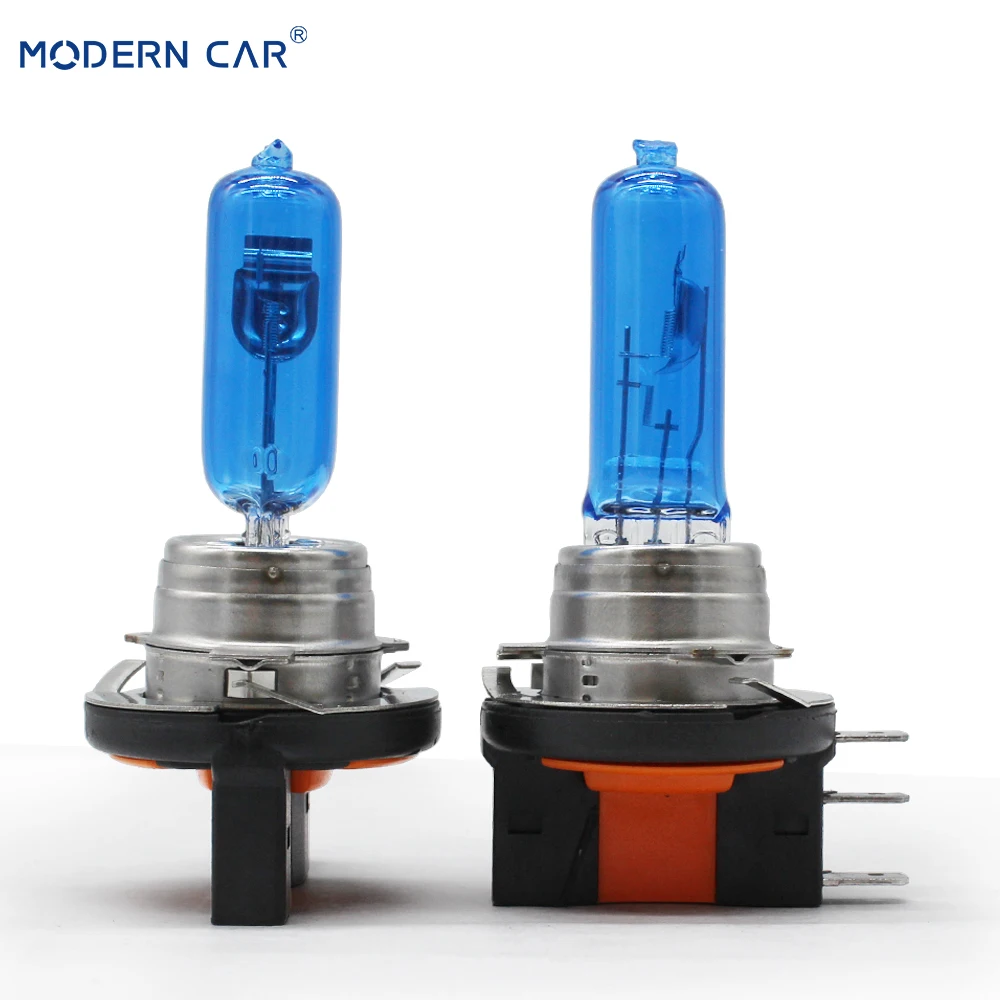 MODERN CAR 2pcs H15 6000K White Halogen Xenon Light Bulbs 12V 25W 55W DRL Daytime Running