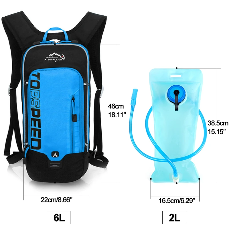 6L рюкзак для бега и велоспорта, сумка для воды, спортивная сумка для кемпинга, пешего туризма, гидратационный рюкзак для верховой езды, гидратационная сумка