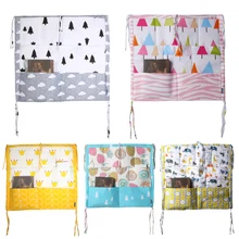 55*60cm Baby Crib Pocket Storage Bed Cartoon Bumpers Clothes Stuffs Organizer Bags for Diapers Toys Changing Laundry Clothing