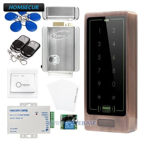 

HOMSECUR Red Bronze New Waterproof Anti-Vandal 125Khz RFID Access Control System With Electric Lock For Outdoor and Indoor Usage