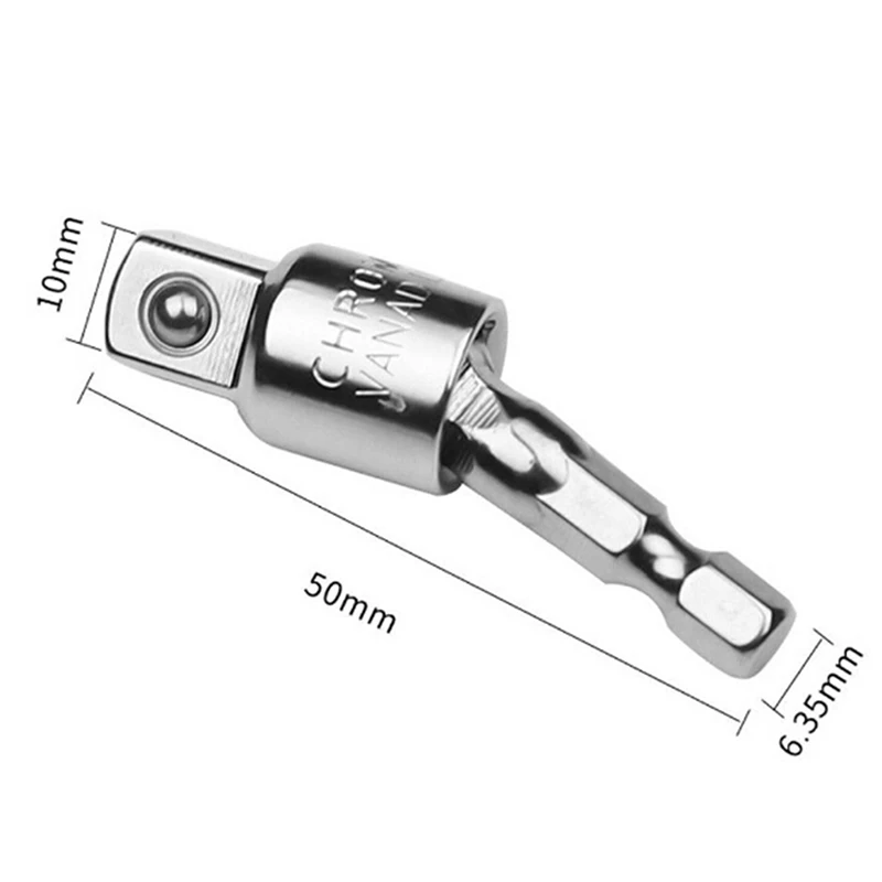 

1PCS Stainless Steel Hex Shank Drill Bit Wrench Socket Adapter Drive Ratchet Tools 1/4" 3/8"