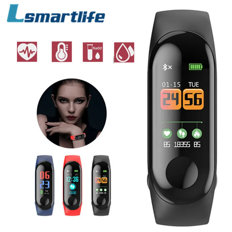 

Smart Bracelet M3 C Heart Rate Blood Pressure Monitor Pulse Wristband Fitness OLED Tracker Watch For Iphone Xiaomi PK mi band 3