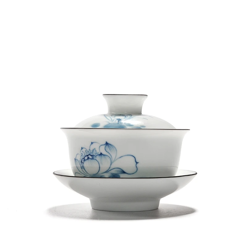 PINNY Hand Painted Ceramic Tea Set High Quality White Porcelain Gaiwan Chinese Tea Service Porcelain Cup HandMade Teapots