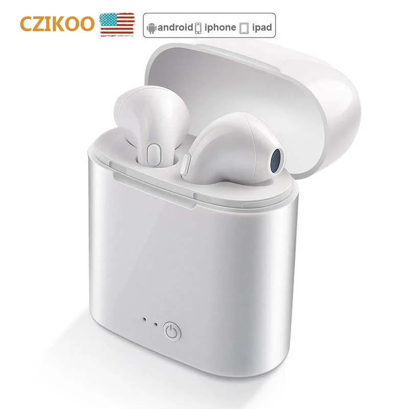

Mini Wireless Bluetooth Earphones In Ear Stereo Earbud Headset with Charging Box for Apple iPhone 7 Audifonos