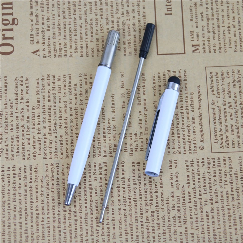 5Pcs 2in1 Capacitive Touch Screen Stylus& Ballpoint Pen For Mobile Phone Black Free Drop Shipping Material Escolar