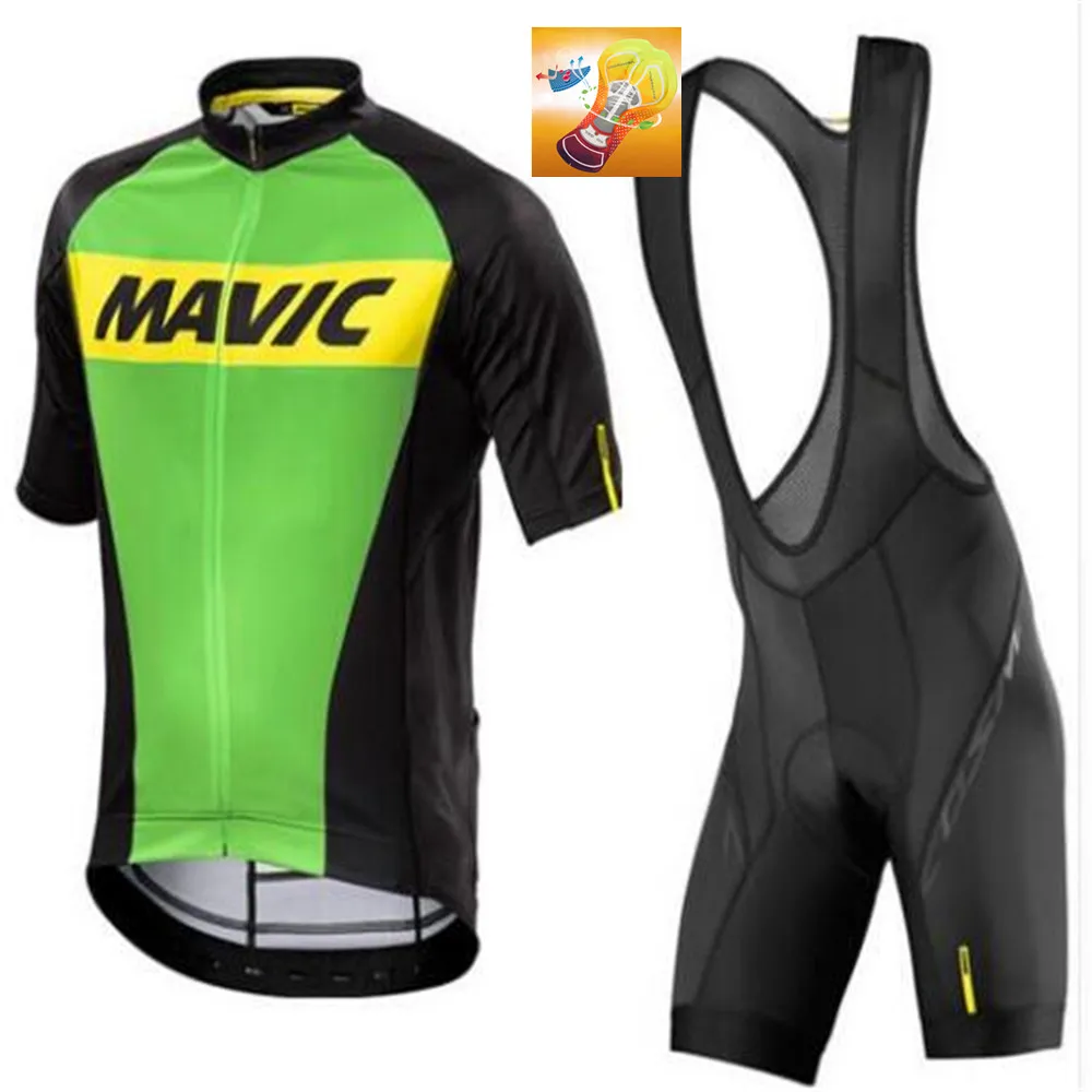 Picture Color Мужская одежда MAVIC для велосипеда, летний комплект Pro UCI Team, короткий рукав, для велоспорта, Джерси, набор для велоспорта, Ropa Maillot Ciclismo, зеленый, 12D Pad - Цвет: Picture Color