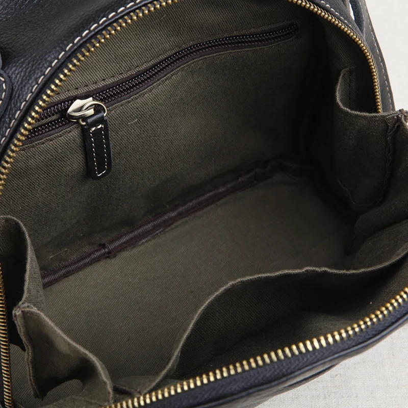 AETOO Leather mini women's bag, hand-held one-shoulder slanted bag, vintage literary leather bag