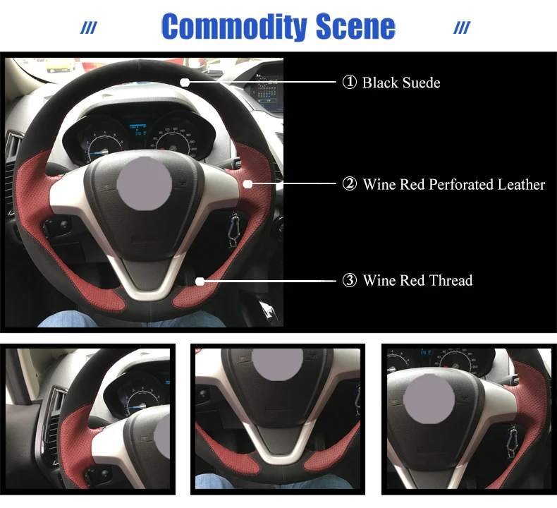 for Ford Ecosport 2013 steering wheel cover
