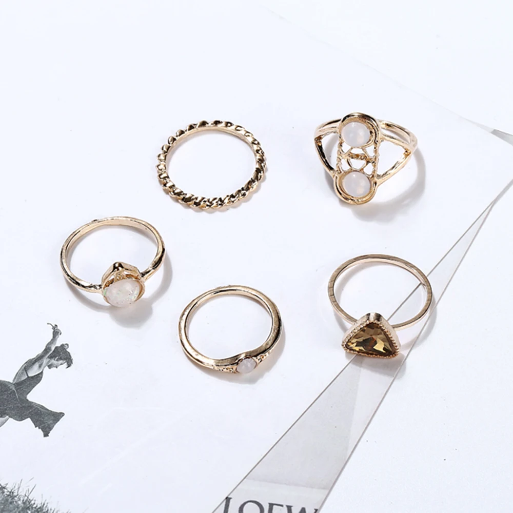 

Simple Index Finger Ring For Women Triangle Knuckle Ring Set Gold Silver Twist Tail Ring Fashion Party Jewelry Gifta NEW2019
