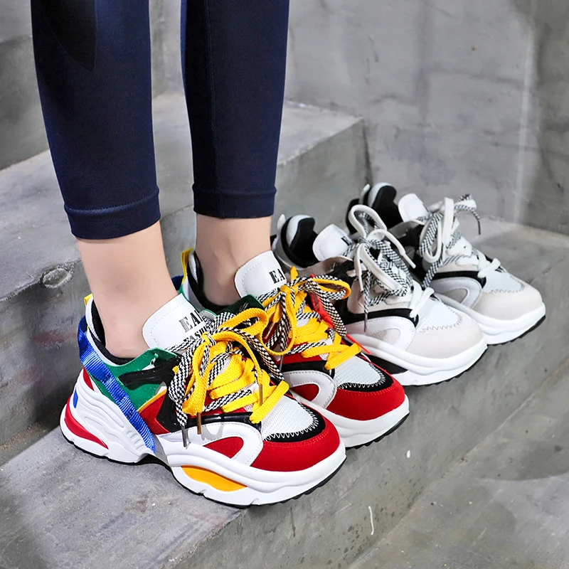 colorful chunky sneakers