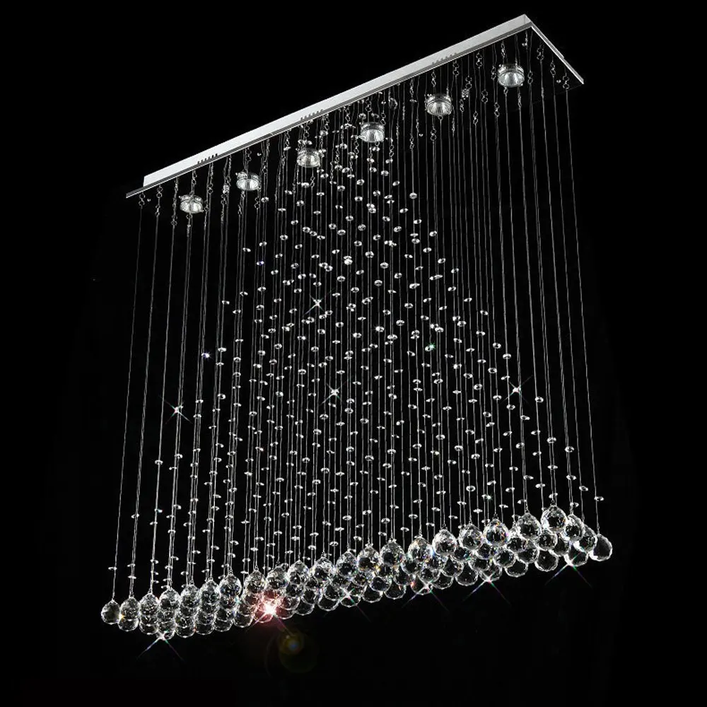 Продолговатый Хрустальный подвесной потолочный светильник для столовой, роскошный потолочный светильник для ресторана, гостиная, гостиница лестница, потолочный светильник
