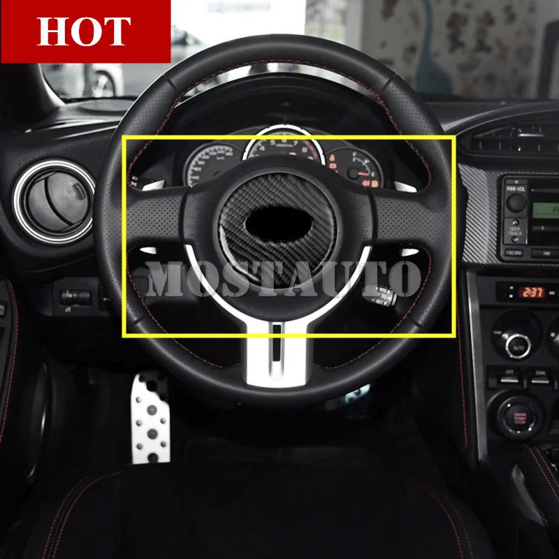 For Subaru BRZ Carbon Fiber Interior Steering Wheel Trim Cover 1pcs
