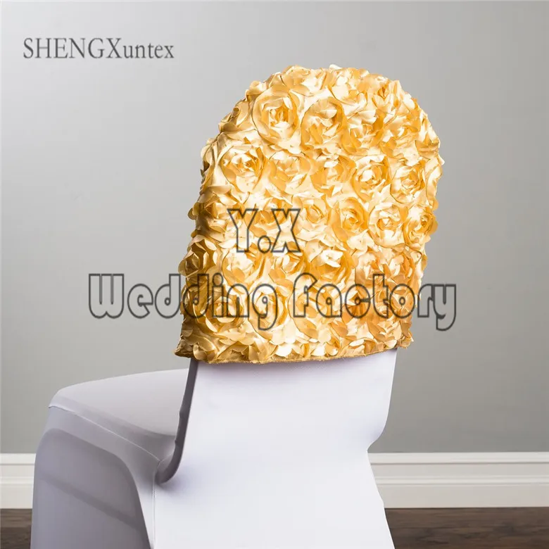 

Wholesale Price Satin Rosette Chair Cap For Chair Cover Wedding Event Decoration