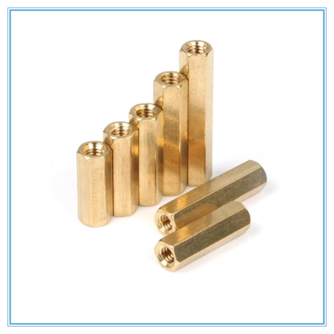 

10pcs M2x 3 4 5 6 7 8 9 10-25mm Brass Hex Hexagonal Female Threaded Standoff Spacer Pillars copper nuts