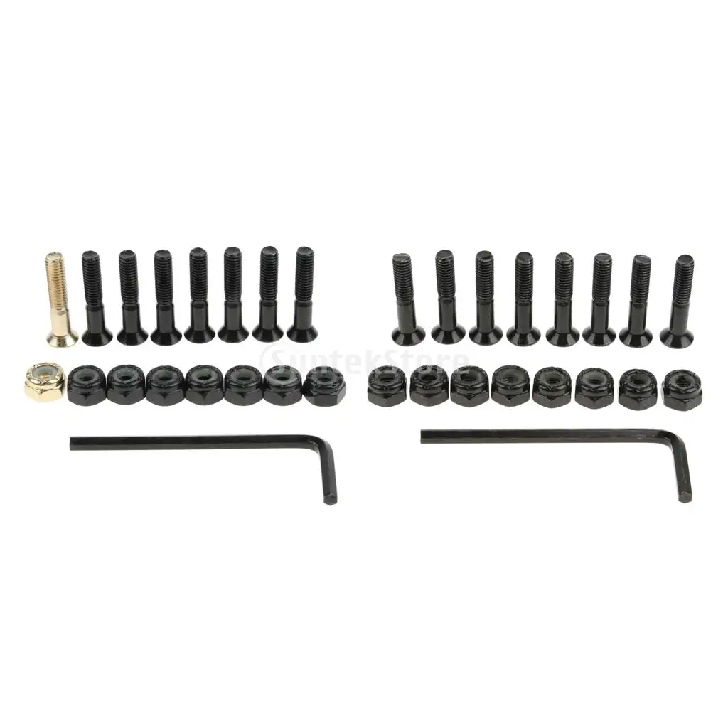 8Pcs Carbon Steel Longboard Skateboard Hardware Bolts with Hex Tool