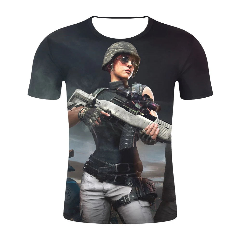2019 Модная Повседневная 3D Футболка мужская Harajuku PUBG футболка s игра летняя новая