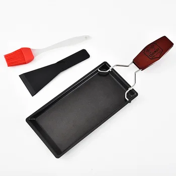 

Kitchen Bakeware Baking Pastry Tools Wood Handle Mini Baking Cheese Bread Non-stick grill Tray 2 set/lot