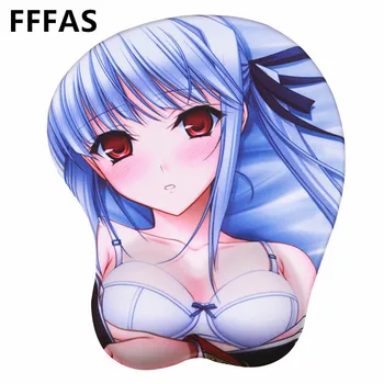

FFFAS Cartoon Anime Wrist Rest Creative Breast Sexy Mouse pad Hot drop shipping Health Office Work Mousepad 3D Touch Mat gift