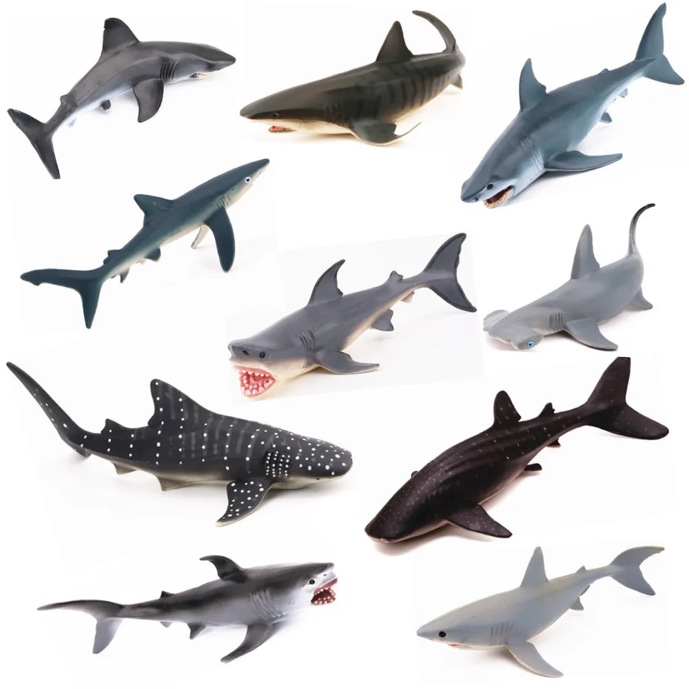

Shark REikirc 10PCS/Set Plastic Figures Sea Marine Animal Ocean Creatures Fish Miniature Simulation Model Kids Toy