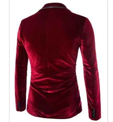 Mens Burgundy Velvet Blazer Traje Hombre Purple Black Corduroy Suits Jacket For Men Casual Fashion One Button Coat M-XXL Mens Burgundy Velvet Blazer Traje Hombre Purple Black Corduroy Suits Jacket For Men Casual Fashion One Button Coat M-XXL