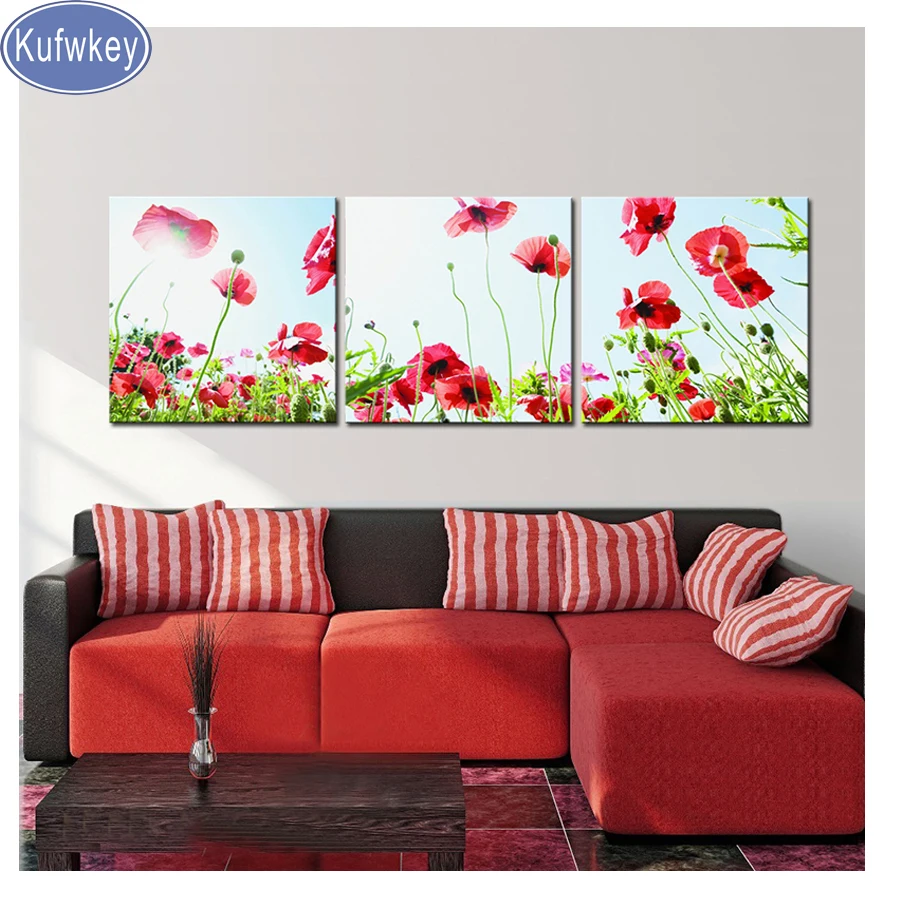 

Triptych diy Diamond Embroidery Drill diamond Painting poppy flowers home Decoration 3d pictures for sitting room art 3pcs set