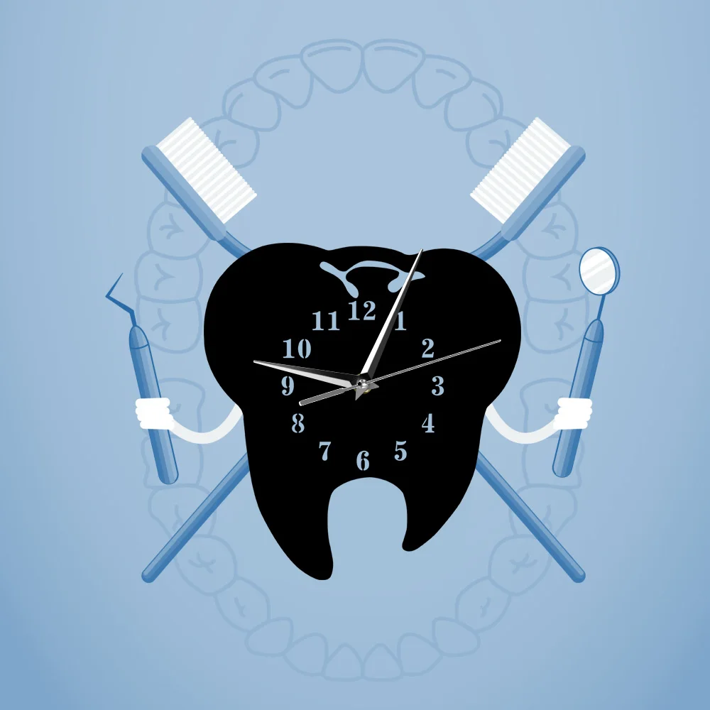 Зеркальная поверхность зубная стоматология настенные часы стоматологическая клиника офисные декоративные часы стоматологический хирург уход за зубами подарок для стоматолога