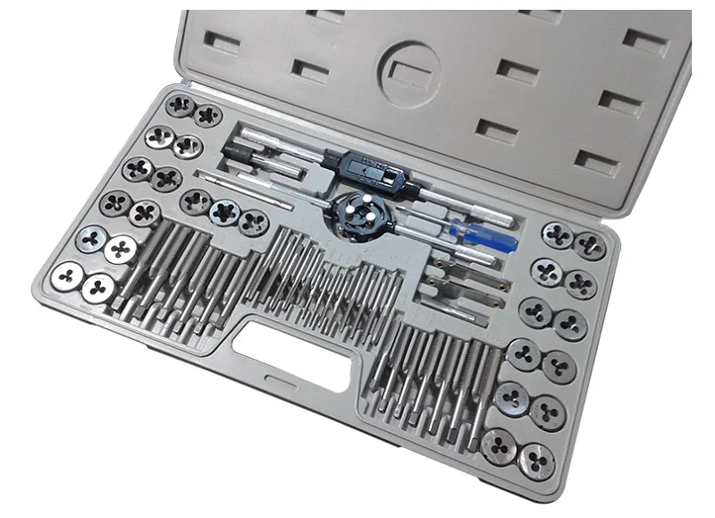 Nuovo 60 Pz Metric Toccare E Die Set Aggregato Tap & Die Utensili A Mano In Acciaio Al Carbonio Set Di Chiavi Per Il Metallo Di Lavoro