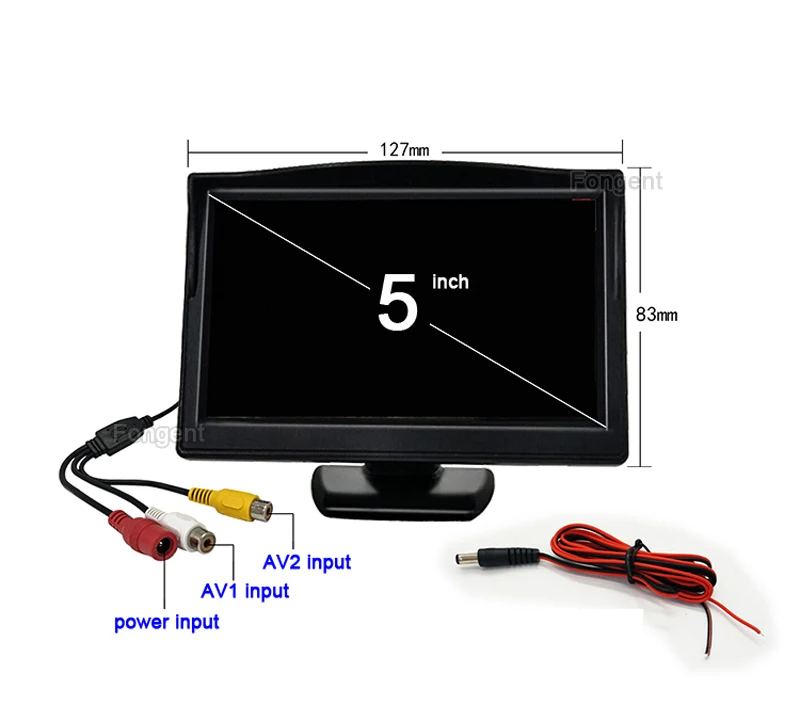 Fongent 5 дюймов TFT ЖК-дисплей цветной экран автомобильный монитор заднего вида парковочный Монитор складной дизайн заднего вида зеркальный монитор