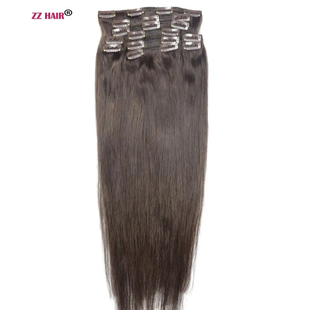 ZZHAIR 140 г-280 г 16 "-28" Искусственные волосы одинаковой направленности волос 10 шт. набор клипов в пряди человеческих волос для наращивания полный