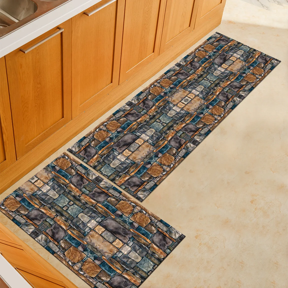 Zeegle в скандинавском стиле противоскользящие кухонные коврики для ванной комнаты фланелевые коврики мягкие ковры для спальни прикроватный коврик - Цвет: Pattern 13
