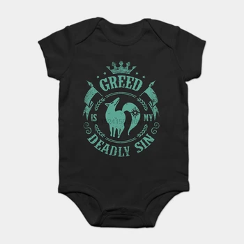 

Baby Onesie Baby Bodysuits kid t shirt 100% Cotton Custom Printed Greed is my sin - Seven Deadly Sins