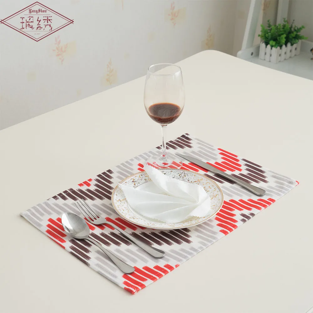 

1Lot 4Pcs 30x45cm Modern Elegant Soft Colourful Waves Short Plushed Microfiber Placemats For Dining Table Decoration