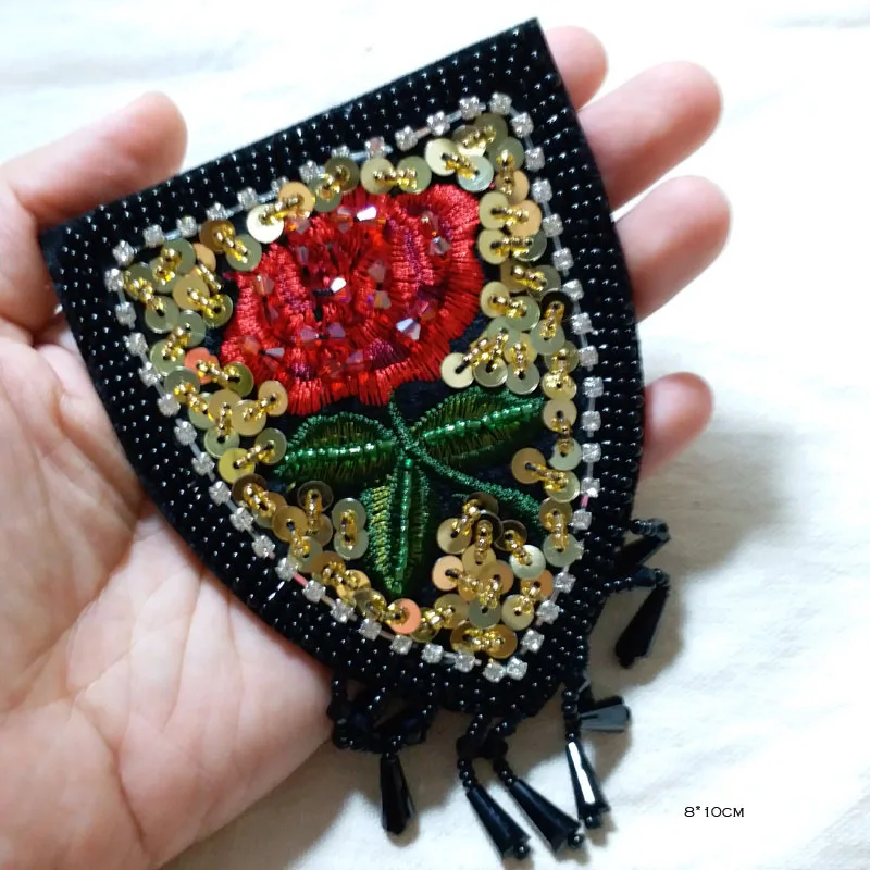 rose beaded patch
