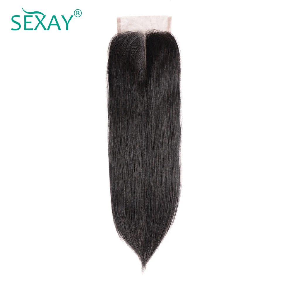 Sexay 4 пучка бразильские прямые волосы с закрытием 5 шт человеческие волосы переплетения пучки с кружевной застежкой Заводская распродажа